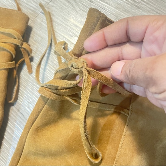 ZARA TAN SUEDE OVER THE KNEE  TALL BOOTS SIZE 38 - Picture 16 of 17